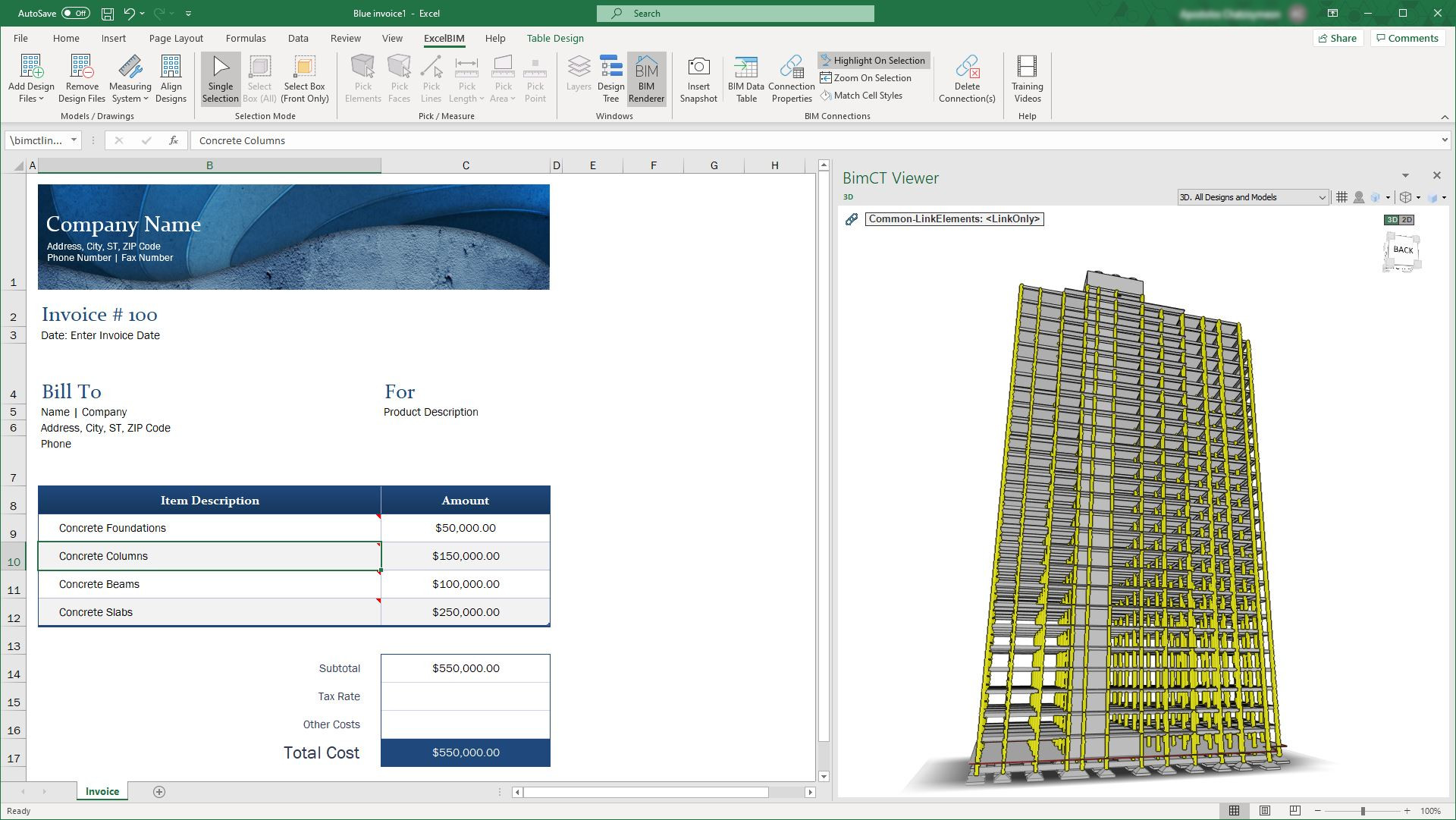 Link Cells with BIM Elements